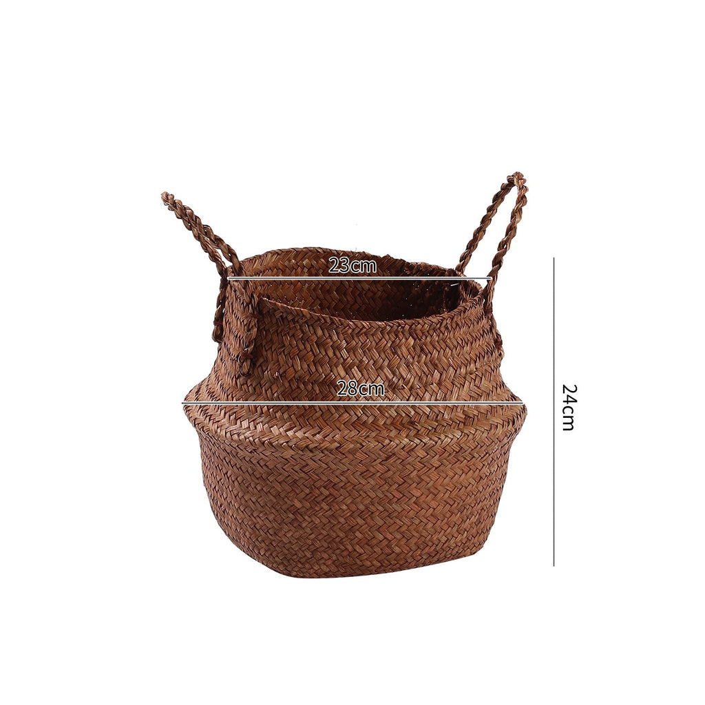 Handcrafted Woven Storage Bucket Orange Coffee | Kelmera