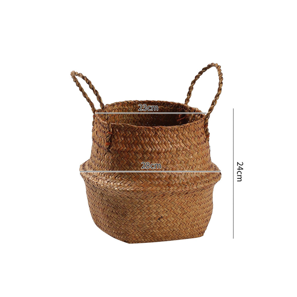 Handcrafted Woven Storage Bucket Orange Coffee | Kelmera