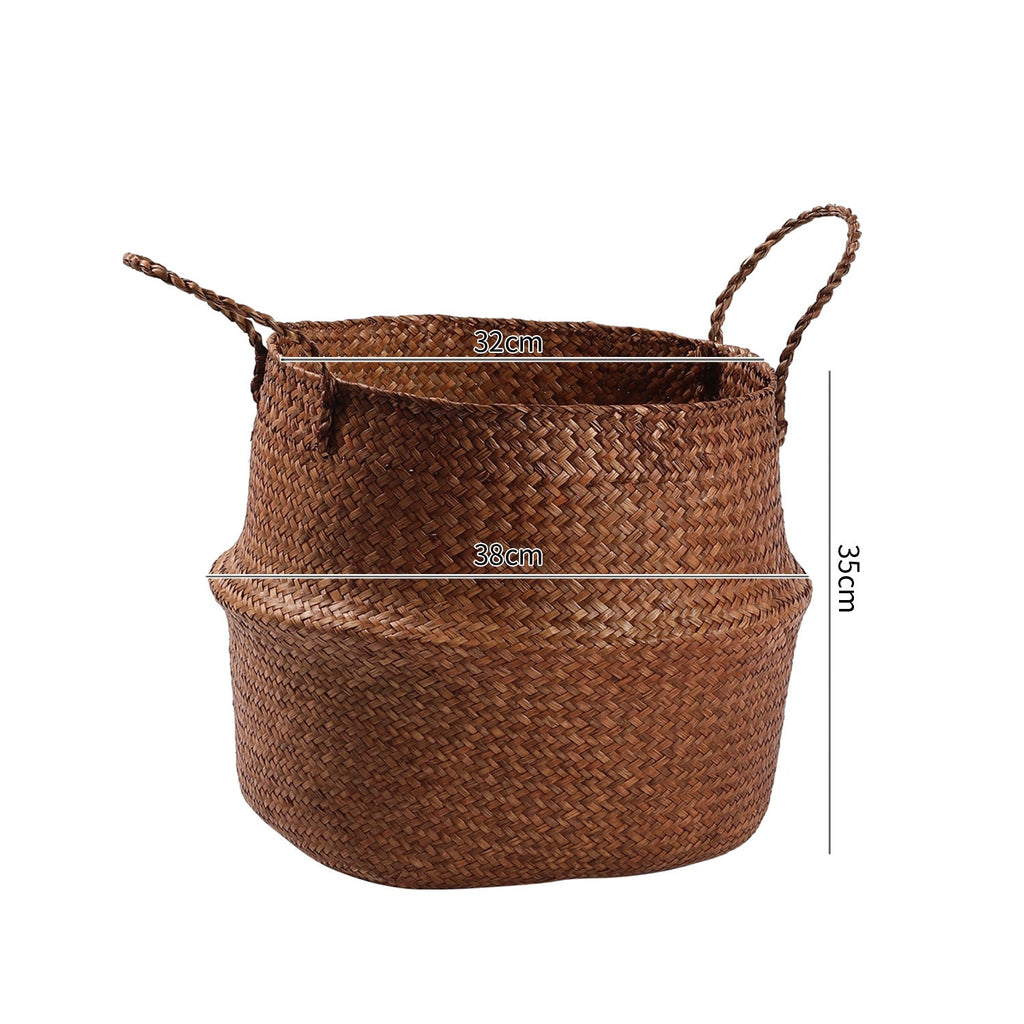 Handcrafted Woven Storage Bucket Orange Coffee | Kelmera
