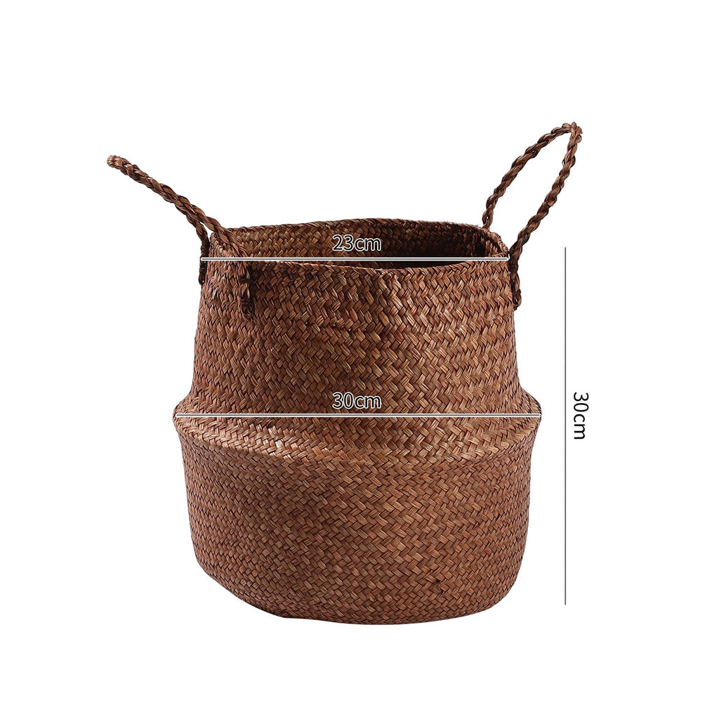 Handcrafted Woven Storage Bucket Orange Coffee | Kelmera
