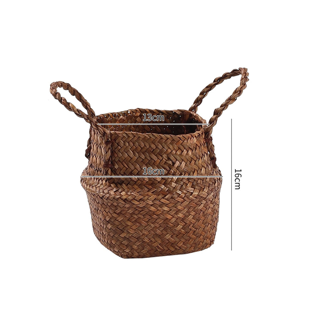 Handcrafted Woven Storage Bucket Orange Coffee | Kelmera