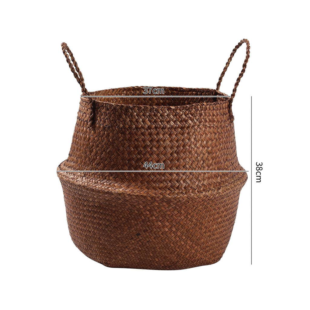 Handcrafted Woven Storage Bucket Orange Coffee | Kelmera