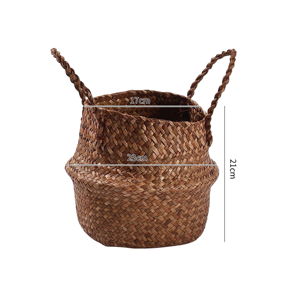 Handcrafted Woven Storage Bucket Orange Coffee | Kelmera