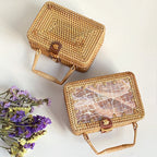 Handwoven Basket Bag Black Blue | Kelmera