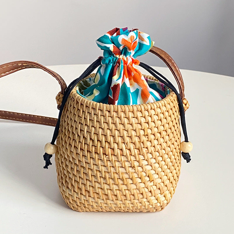 Handwoven Basket with Leather Handle | Kelmera