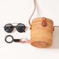 Handwoven Basket with Leather Handle | Kelmera