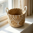 Handwoven Decorative Basket with Heart Motif | Kelmera