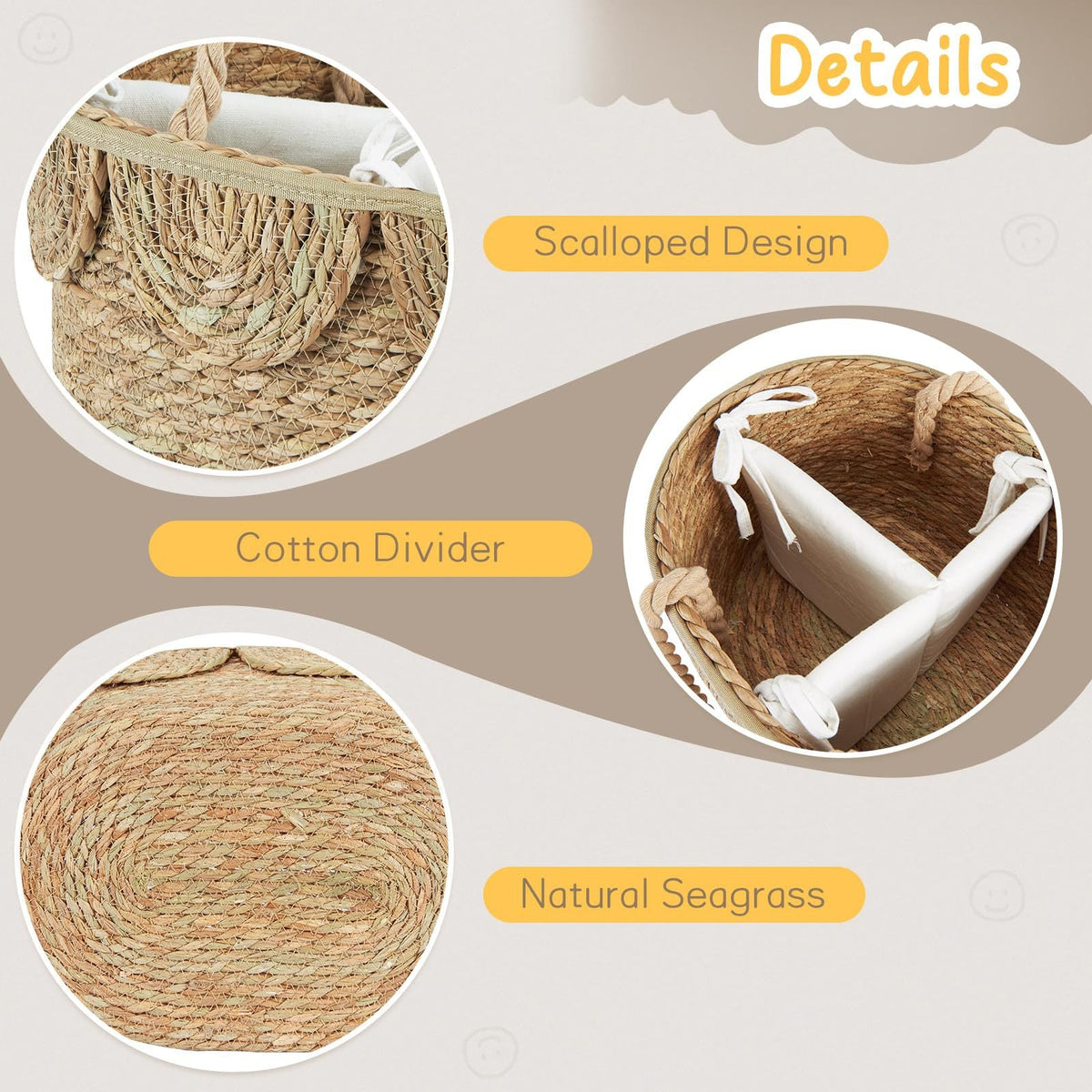 Handwoven Decorative Basket with Ruffles | Kelmera