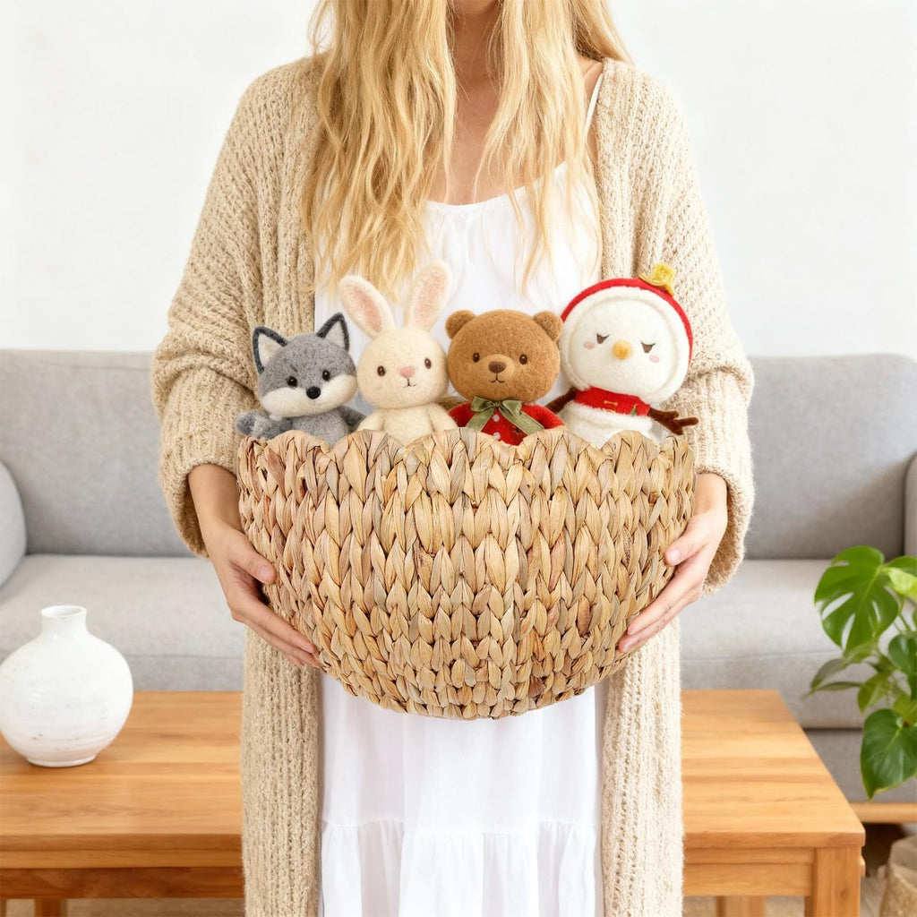 Handwoven Decorative Basket with Wave Pattern | Kelmera