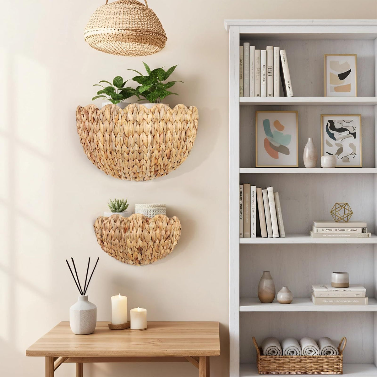 Handwoven Decorative Basket with Wave Pattern | Kelmera