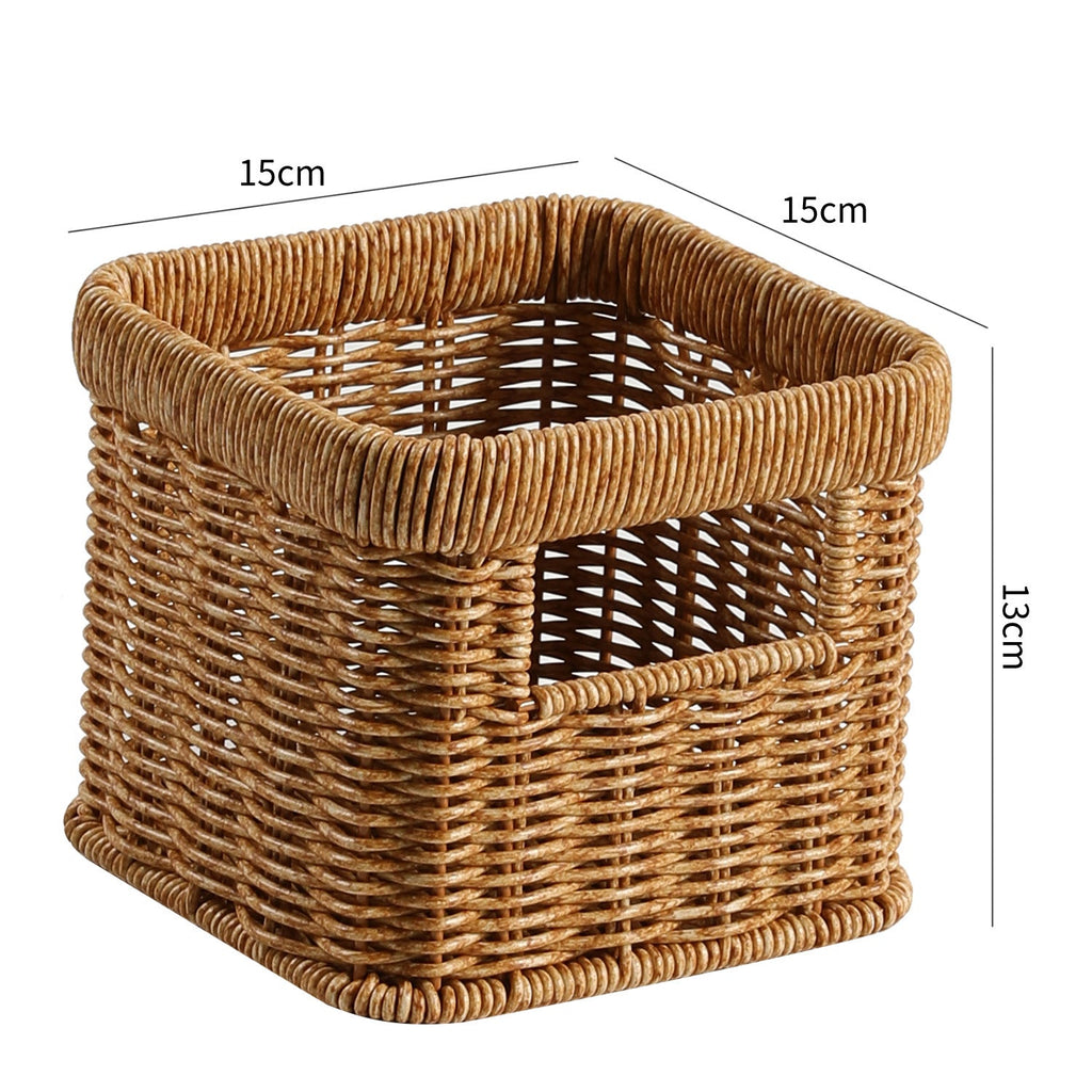 Handwoven Decorative Storage Basket with Cut-Out Handles | Kelmera