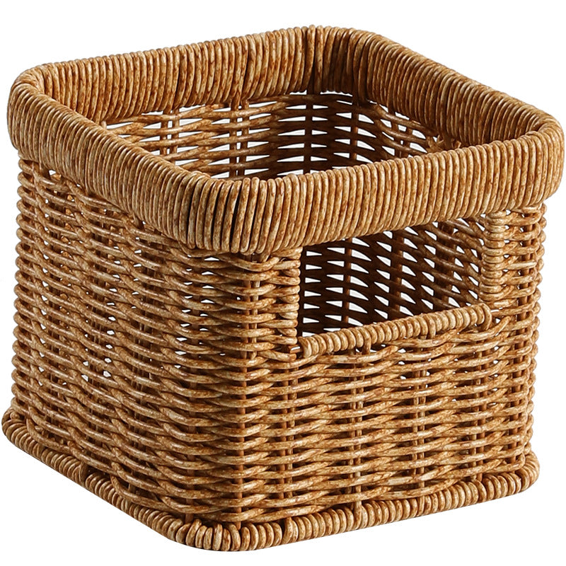 Handwoven Decorative Storage Basket with Cut-Out Handles | Kelmera