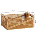 Handwoven Decorative Storage Basket with Wooden Handles | Kelmera