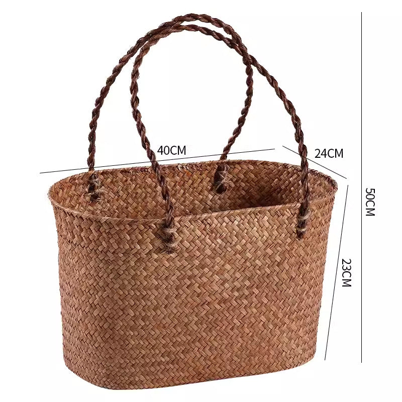 Handwoven Multifunctional Storage Basket Coffee Orange | Kelmera