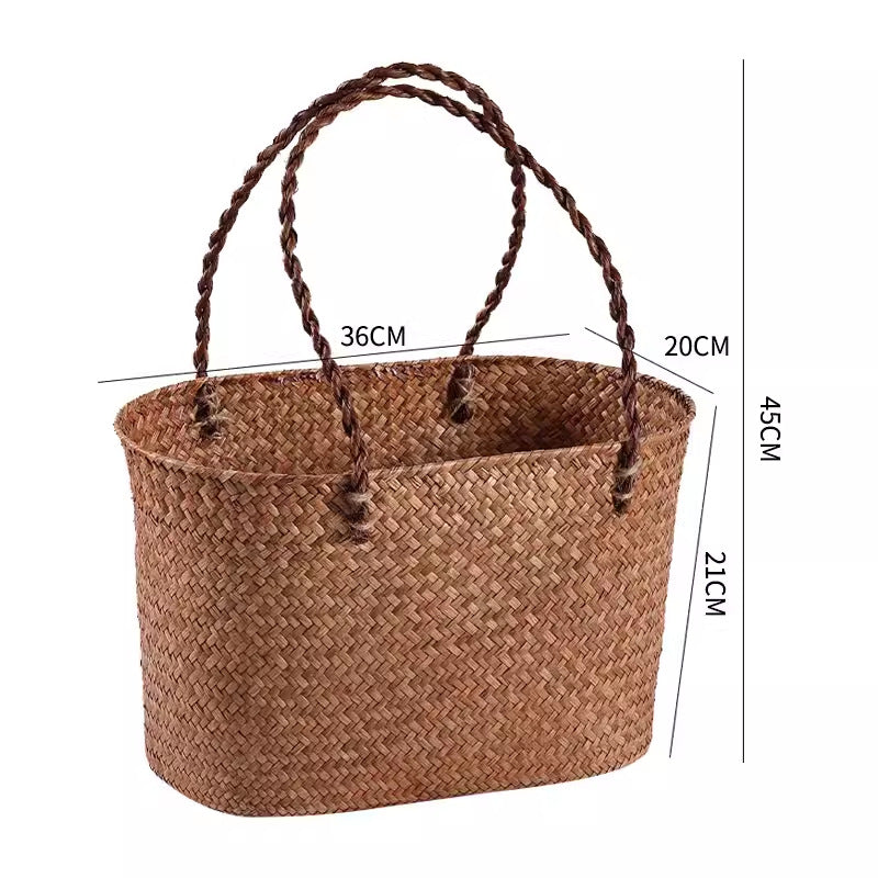 Handwoven Multifunctional Storage Basket Coffee Orange | Kelmera
