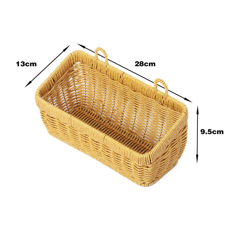 Handwoven Rectangular Storage Basket Floral Beige | Kelmera
