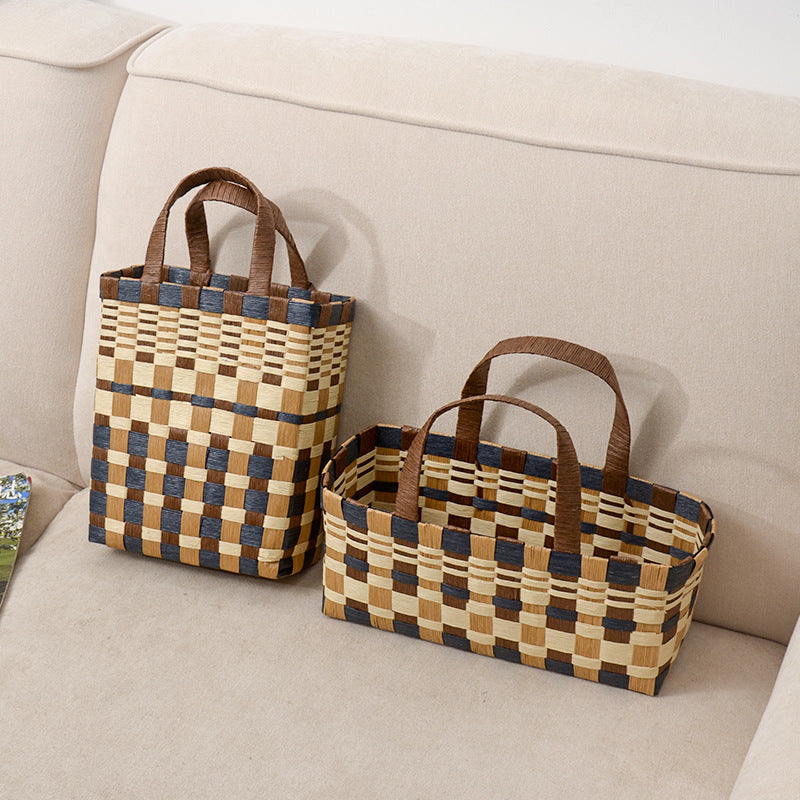 Handwoven Shopping Basket Color Storage | Kelmera