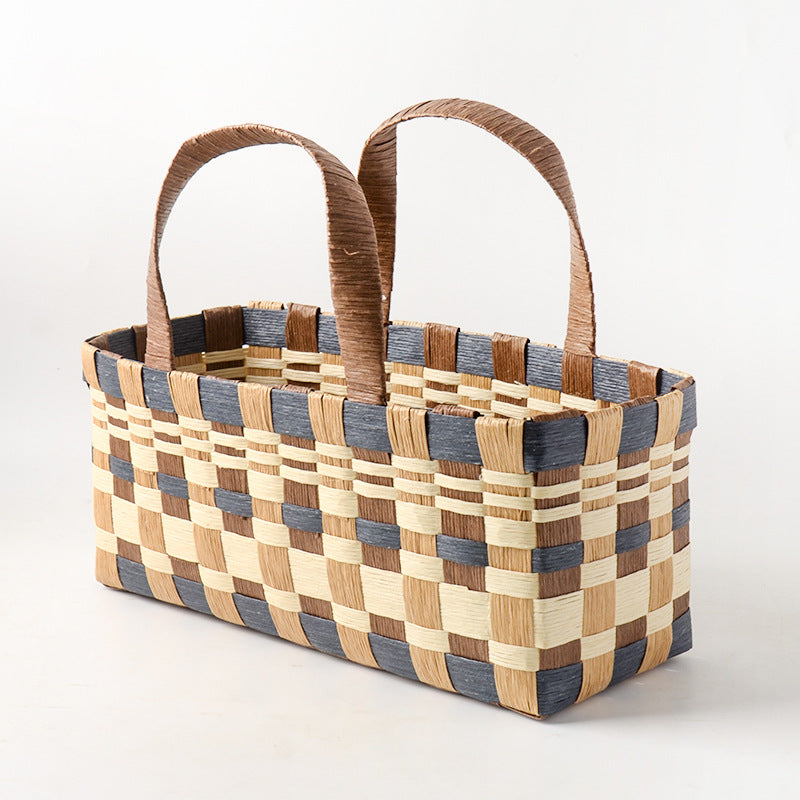 Handwoven Shopping Basket Color Storage | Kelmera