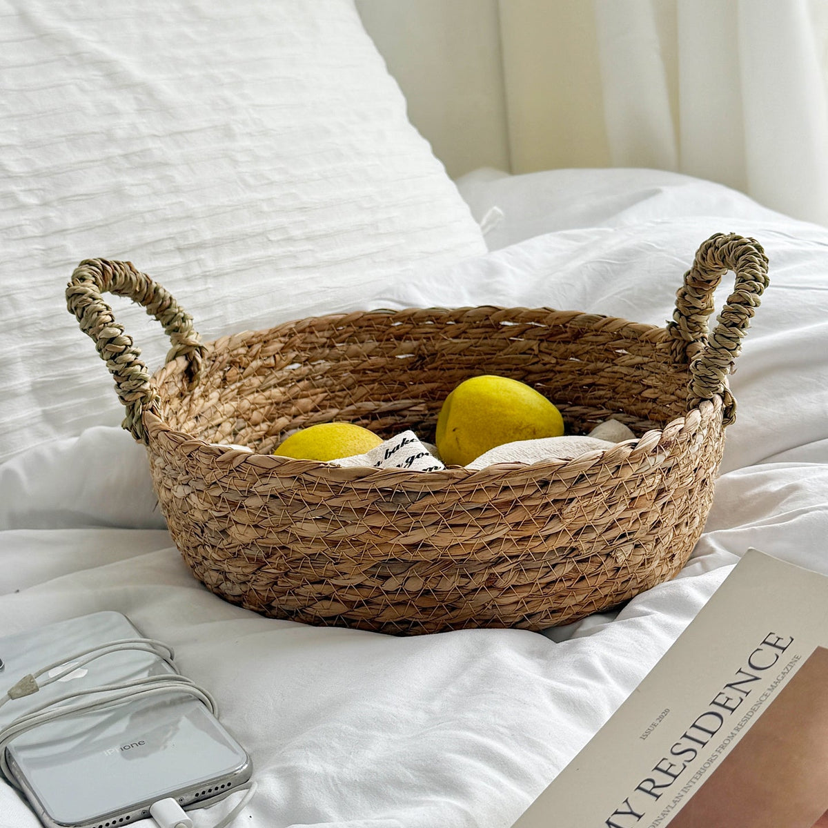 Handwoven Storage Basket with Handles | Kelmera