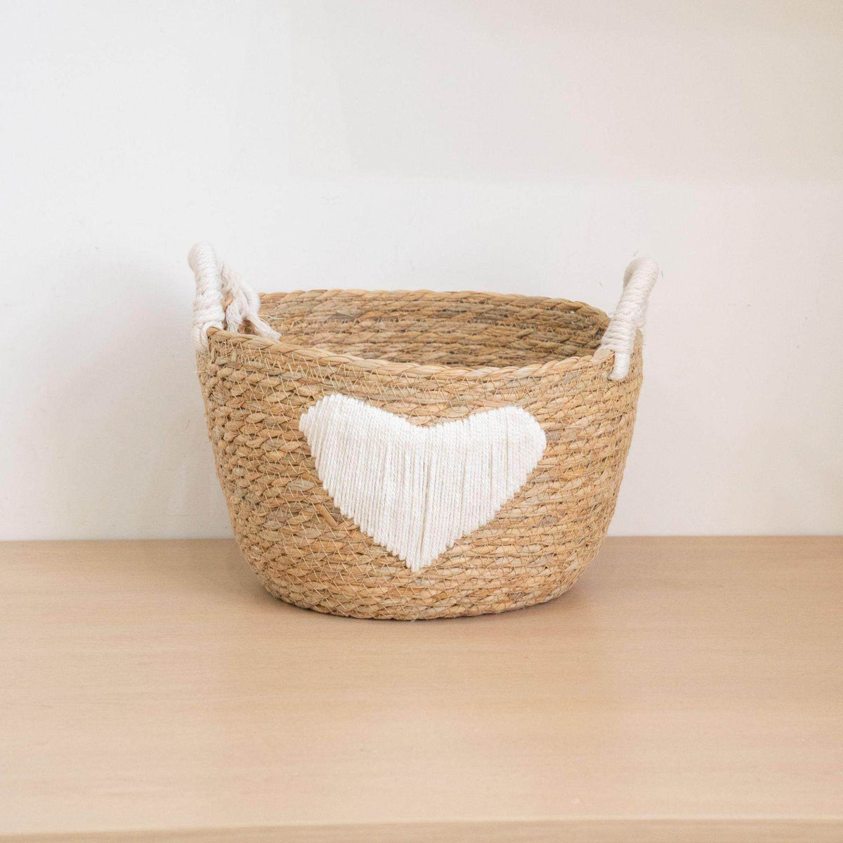 Handwoven Storage Basket with Heart Design | Kelmera
