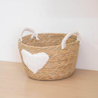 Handwoven Storage Basket with Heart Design | Kelmera