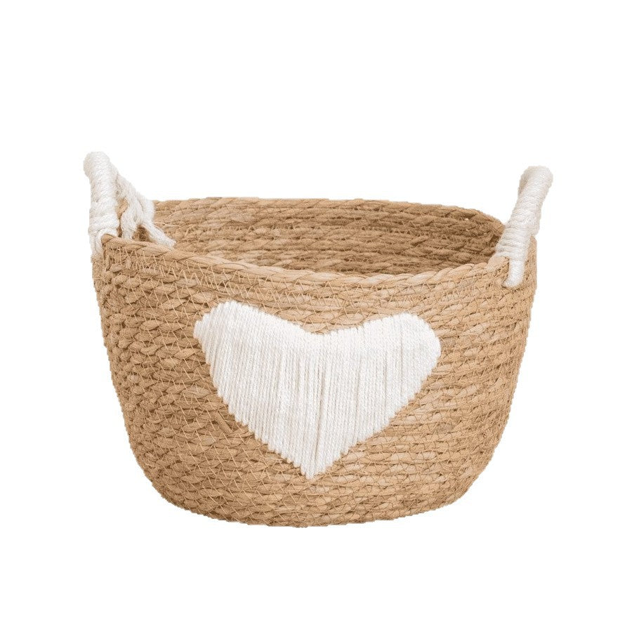 Handwoven Storage Basket with Heart Design | Kelmera
