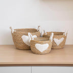 Handwoven Storage Basket with Heart Design | Kelmera