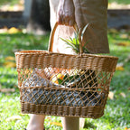 Handwoven Storage Basket with Sturdy Handles Brown | Kelmera