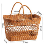 Handwoven Storage Basket with Sturdy Handles Brown | Kelmera