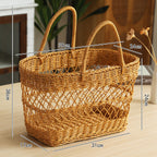 Handwoven Storage Basket with Sturdy Handles Brown | Kelmera