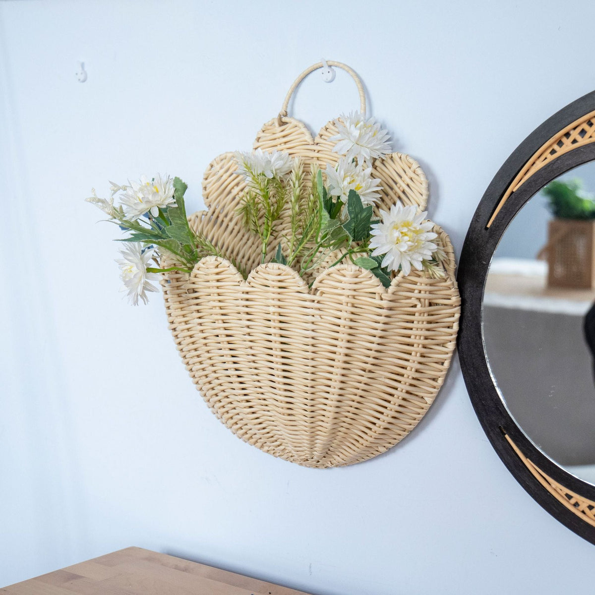 Handwoven Wall Basket with Wave Pattern | Kelmera
