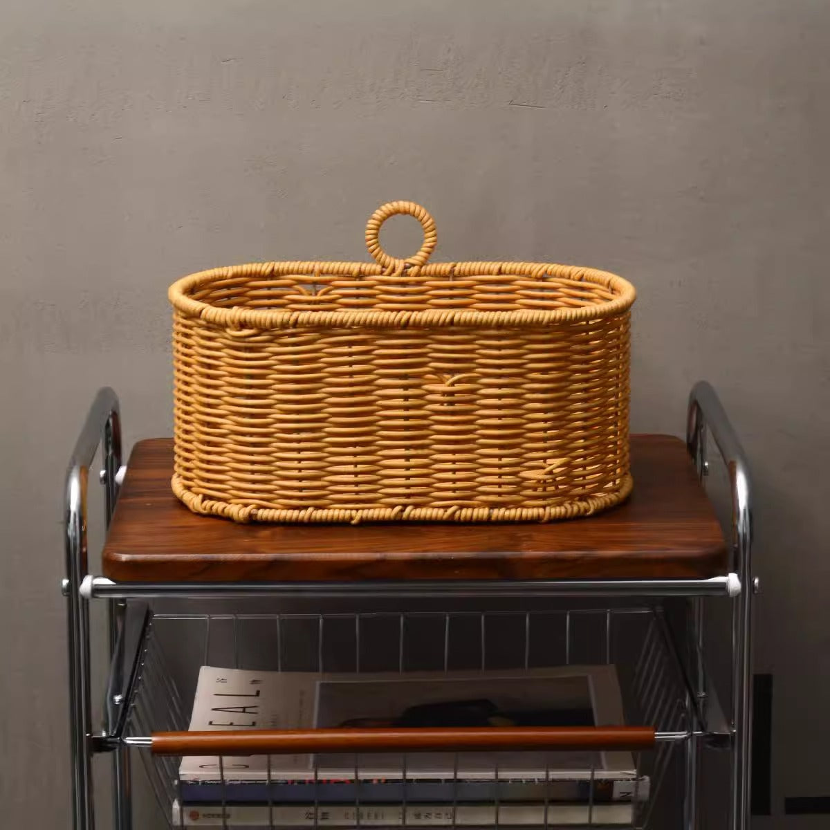 Handwoven Willow Basket with Animal Motif | Kelmera