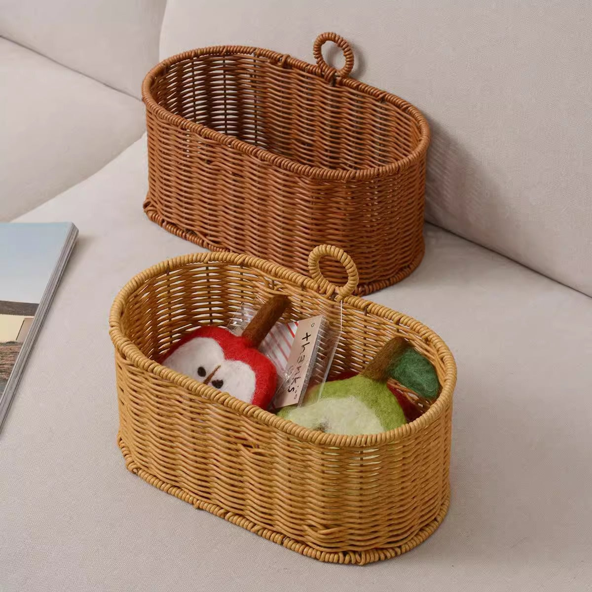 Handwoven Willow Basket with Animal Motif | Kelmera