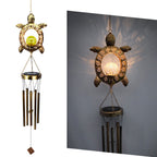 Hanging Flamingo Solar LED Wind Chime with Crackle Glass Globe | Kelmera
