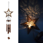 Hanging Flamingo Solar LED Wind Chime with Crackle Glass Globe | Kelmera