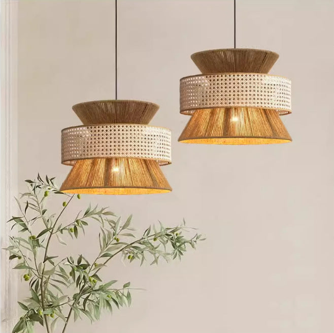 Hanging Lamp Woven Natural Fiber Metal | Kelmera