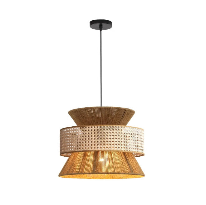 Hanging Lamp Woven Natural Fiber Metal | Kelmera