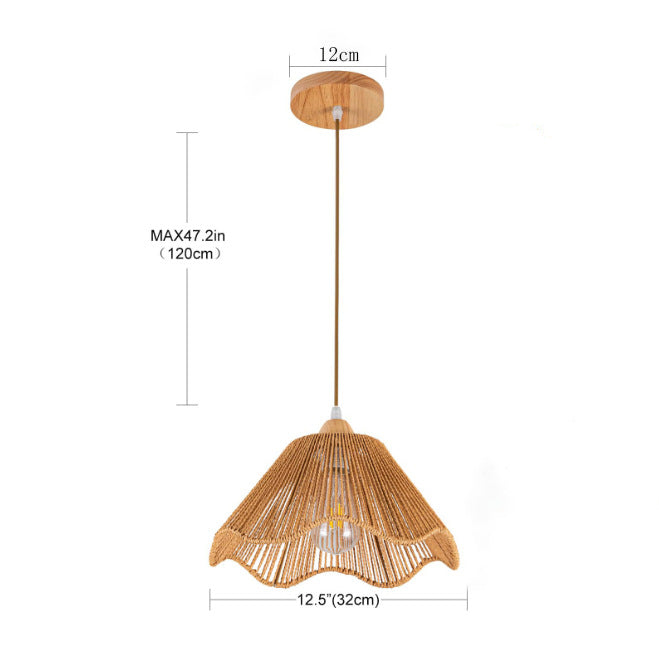 Hanging Lamp Woven Natural Fiber Soft Textile | Kelmera