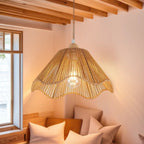 Hanging Lamp Woven Natural Fiber Soft Textile | Kelmera