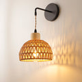 Hanging Light Woven Natural Fiber Wood | Kelmera