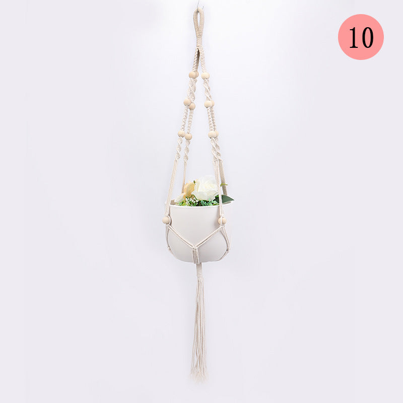 Hanging Macrame Plant Holder Dark Blue Cotton Rope | Kelmera