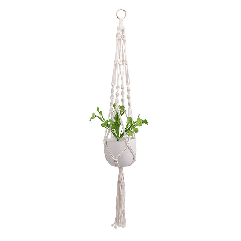 Hanging Macrame Plant Holder Dark Blue Cotton Rope | Kelmera