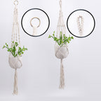 Hanging Macrame Plant Holder Dark Blue Cotton Rope | Kelmera