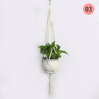 Hanging Macrame Plant Holder Dark Blue Cotton Rope | Kelmera