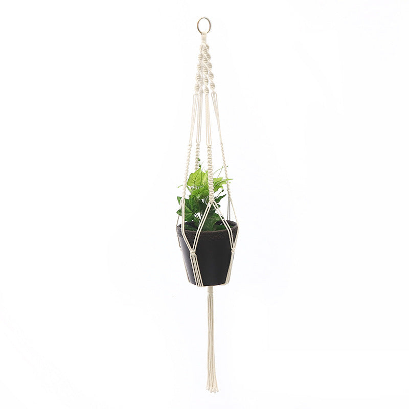 Hanging Macrame Plant Holder Dark Blue Cotton Rope | Kelmera