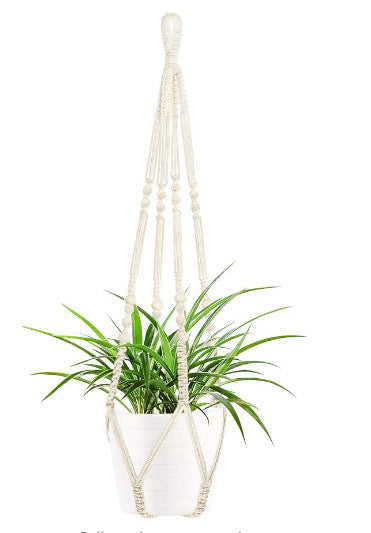 Hanging Macrame Plant Holder Dark Blue Cotton Rope | Kelmera