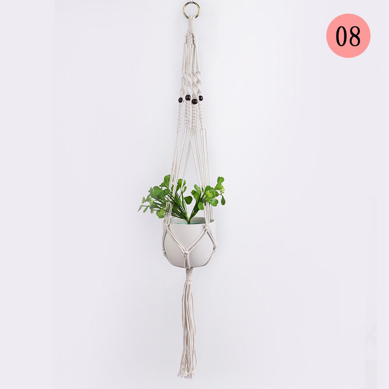 Hanging Macrame Plant Holder Dark Blue Cotton Rope | Kelmera