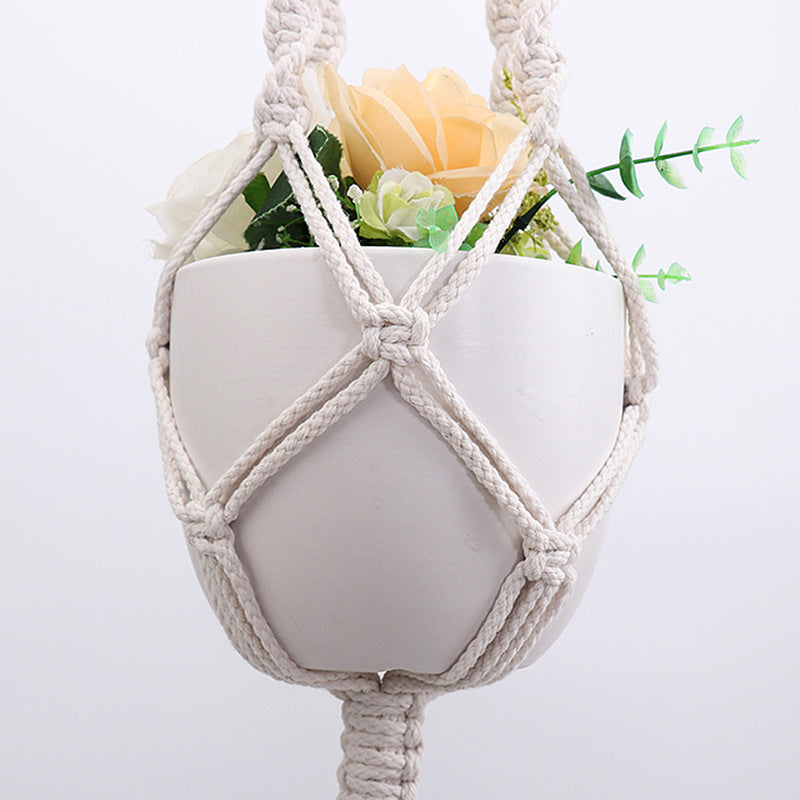 Hanging Macrame Plant Holder Dark Blue Cotton Rope | Kelmera