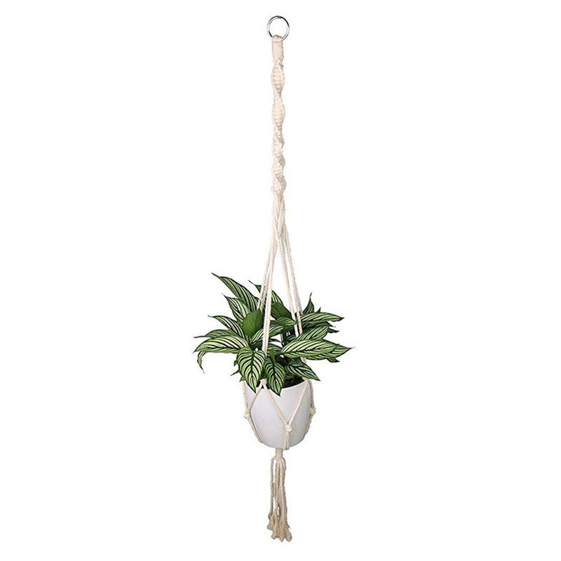 Hanging Macrame Plant Holder Dark Blue Cotton Rope | Kelmera