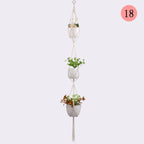 Hanging Macrame Plant Holder Dark Blue Cotton Rope | Kelmera